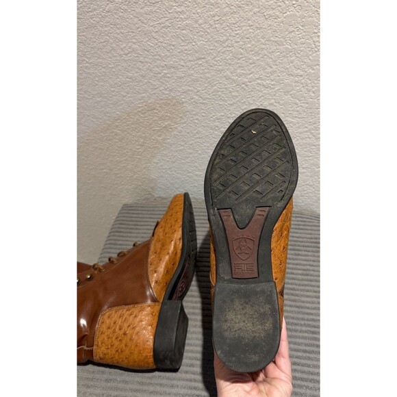 Ariat Women’s Ostrich Vamp Lace-Up Boots Size 11 Brown Exotic Leather Western - Picture 9 of 15